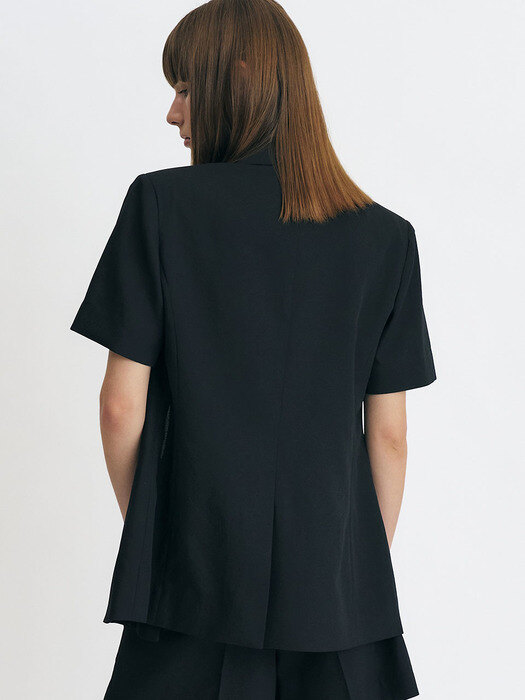 Summer Linen Two-button Jacket (Black)