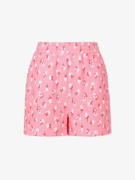 PAPOHAKU Floral jacquard banding shorts (Pink)