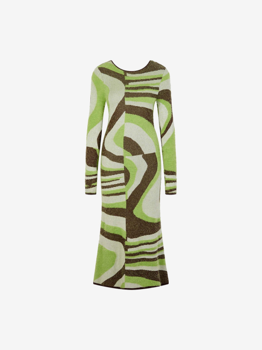 [WOMEN] 22SS LAND CRUISE HOCKNEY DRESS GRASS GREEN CHOCOLATE VOL1951