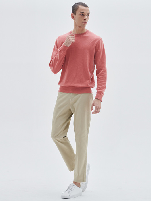 [M23MPU049]A Logo basic round pullover(Red been)