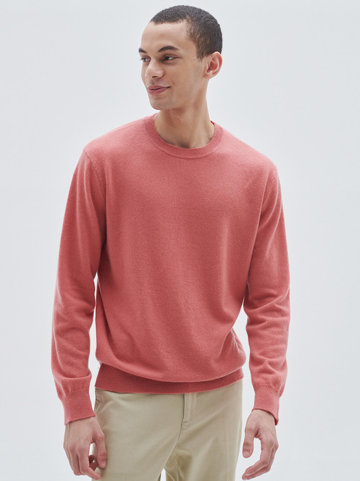 [M23MPU049]A Logo basic round pullover(Red been)