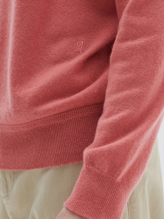 [M23MPU049]A Logo basic round pullover(Red been)