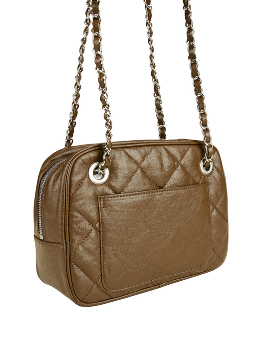 Matin Kim마뗑킴]STUD MIDDLE QUILTING BAG IN BROWN