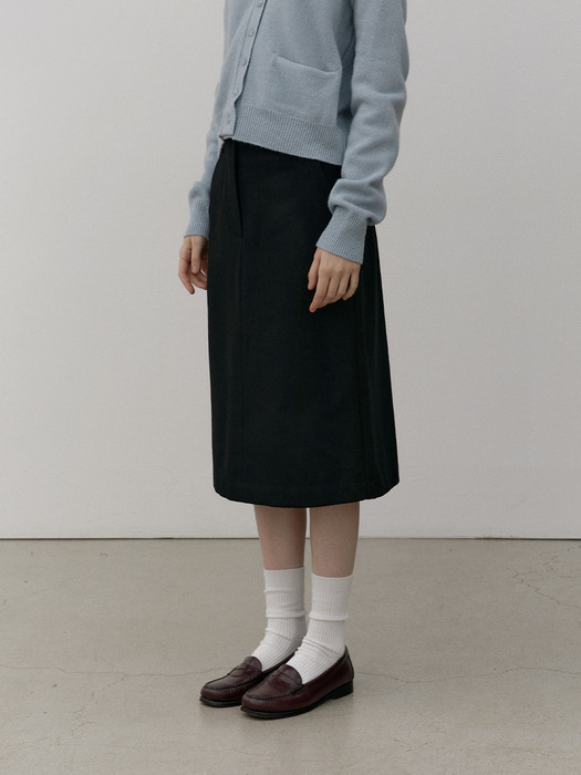 wool H skirt - black