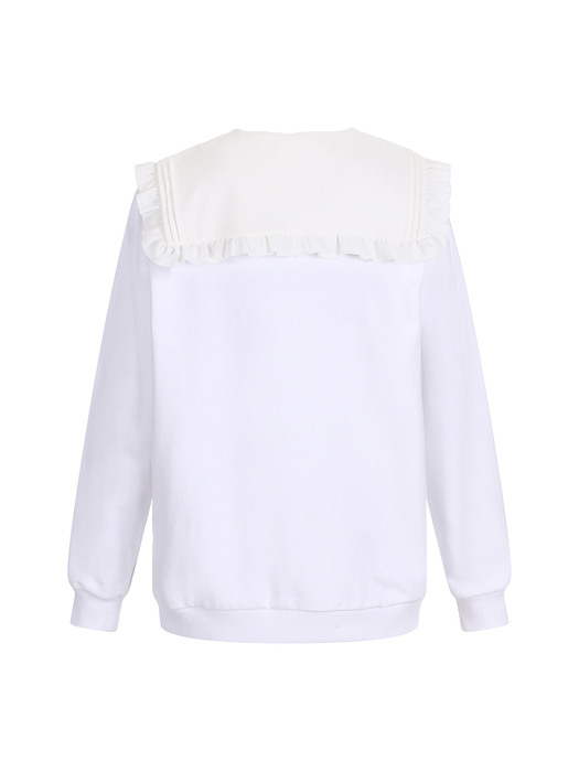  big frill collar sweatshirt_white+white collar