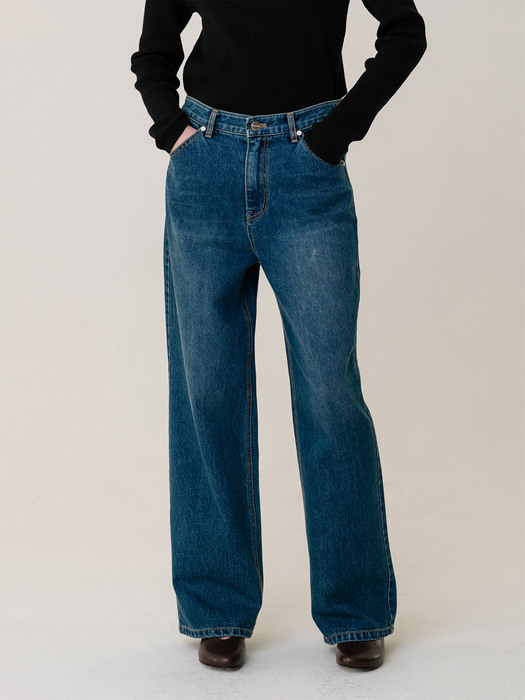 Loosefit Wideleg Jeans Blue