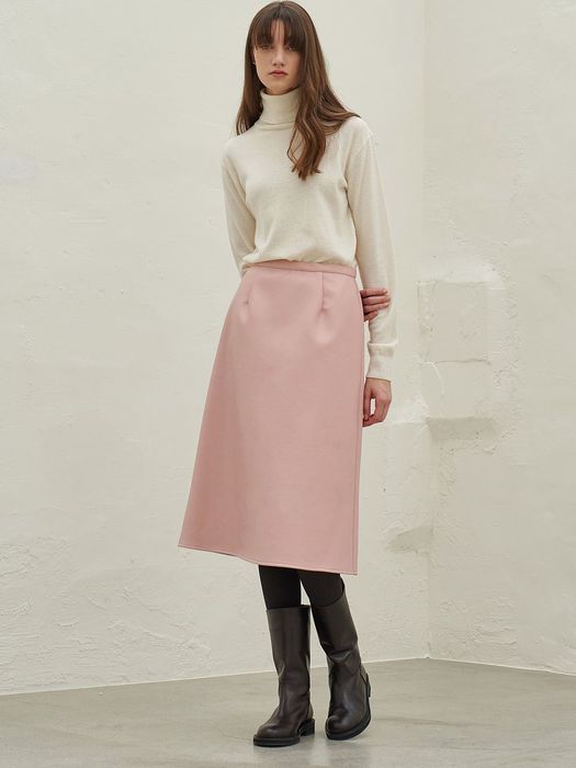 ECO LEATHER SKIRT_PINK