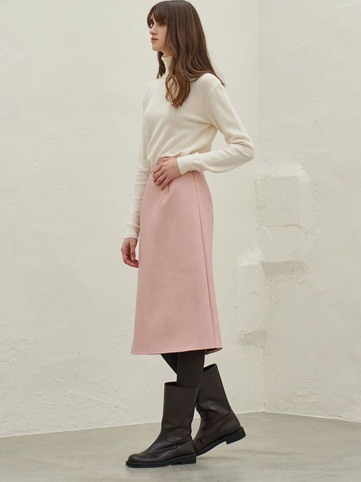 ECO LEATHER SKIRT_PINK