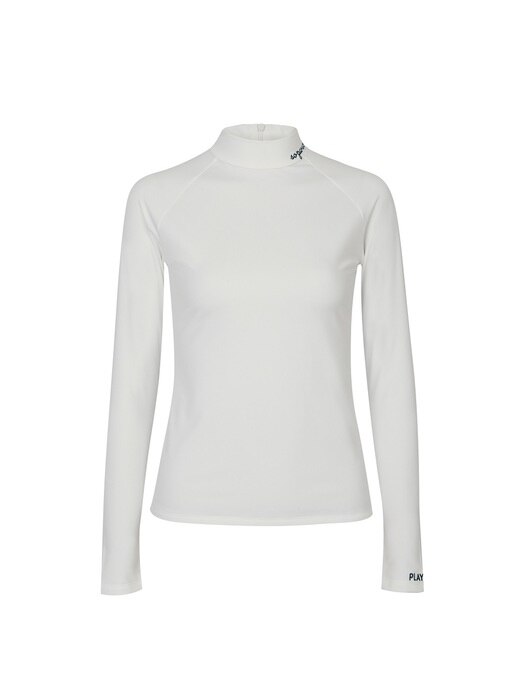 WARM FLEECE RAGLAN MOCK NECK INNER TOP_Ivory