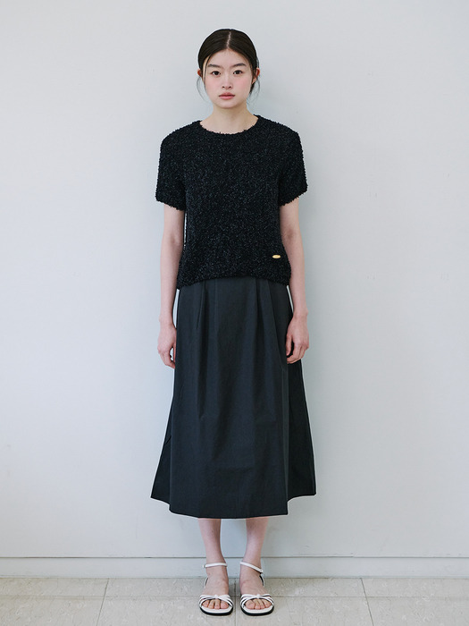 COTTON LONG SKIRT_BLACK