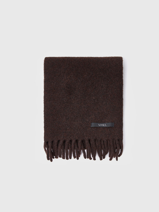 Vintage label wool muffler - Brown