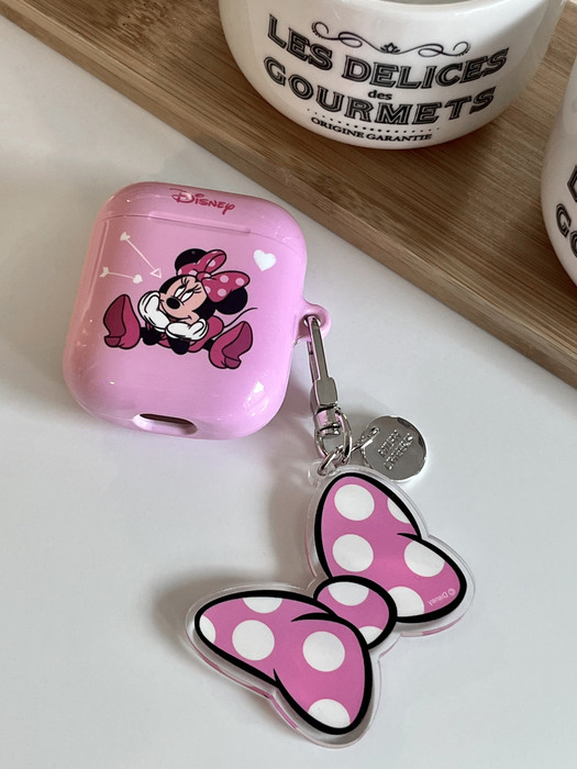 Minnie Ribbon Airpod Case Keyring