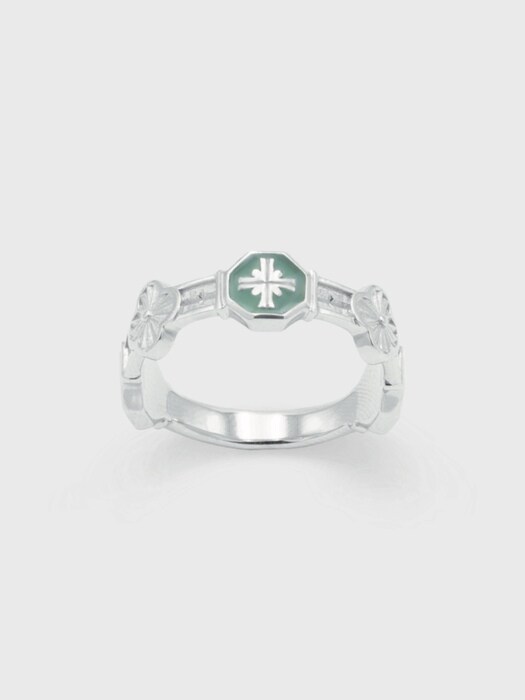 Cross angle flower miss ring