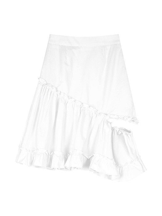 CUT OUT FRILL SKIRT (WHITE)