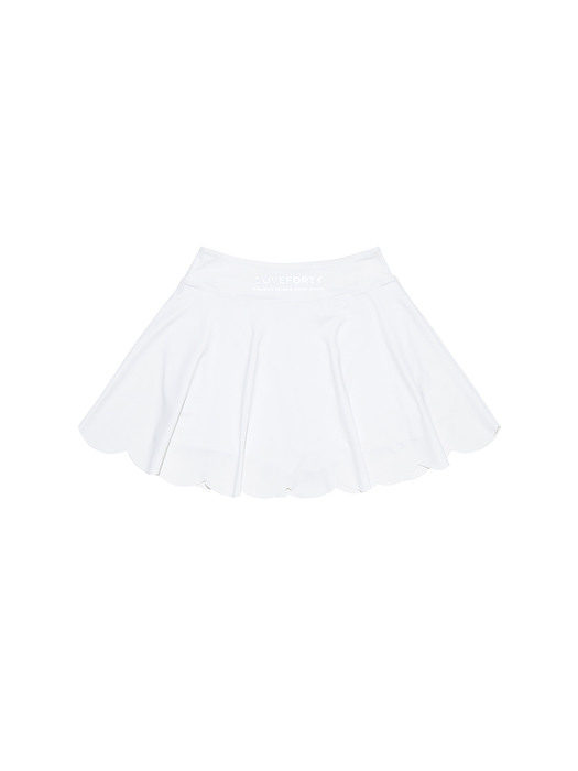 LOVEFORTY WAVE TENNIS SKIRT IVORY