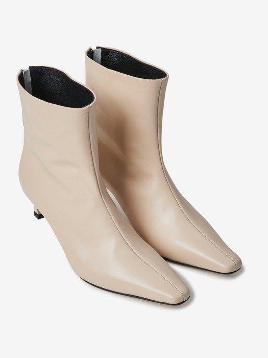 60mm Gainsbourg Square Toe Ankle Boots (BEIGE)