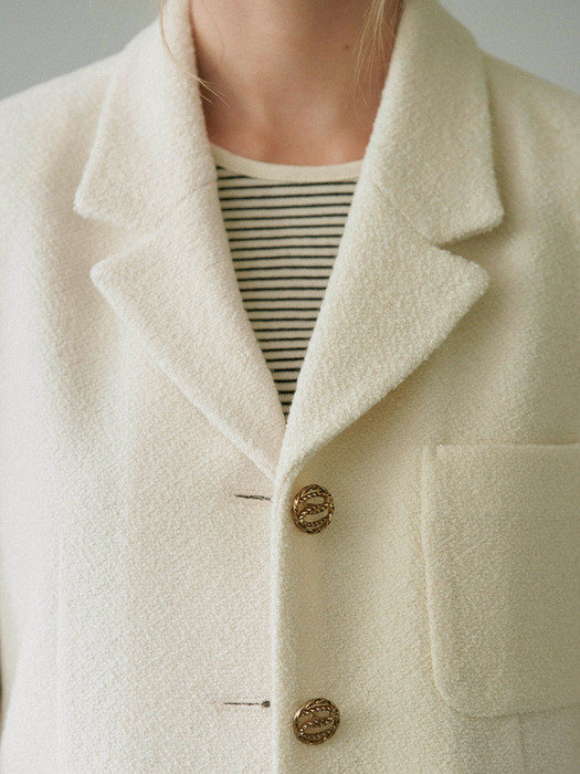 cropped tweed jacket (ivory)