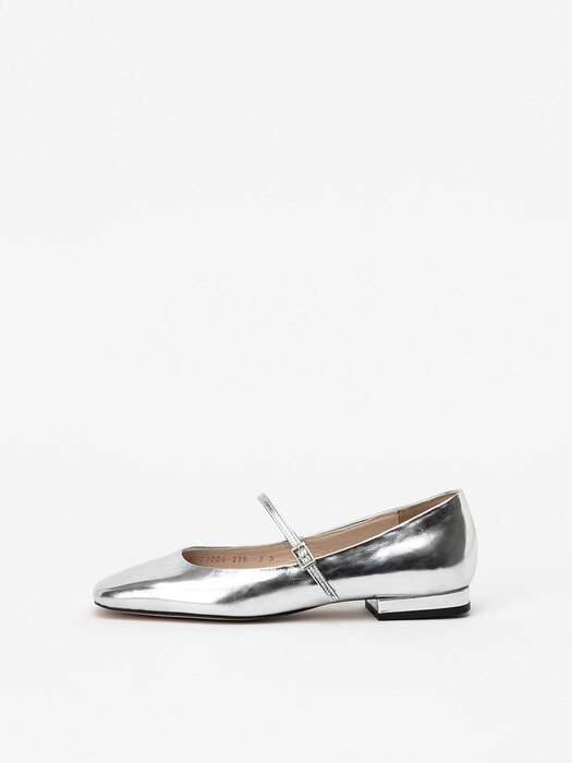 Limpa Maryjane Flat Shoes in Textured Silver