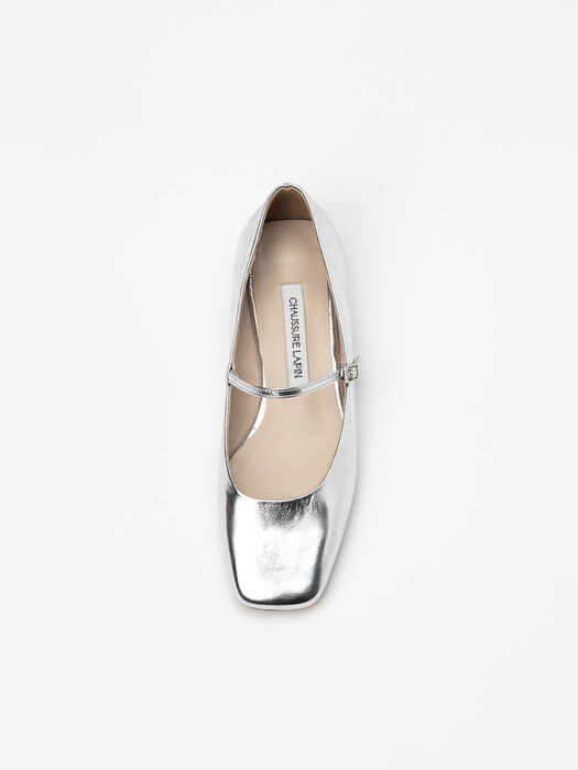 Limpa Maryjane Flat Shoes in Textured Silver