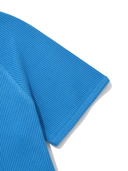 우먼 와플 레글런 티셔츠 블루