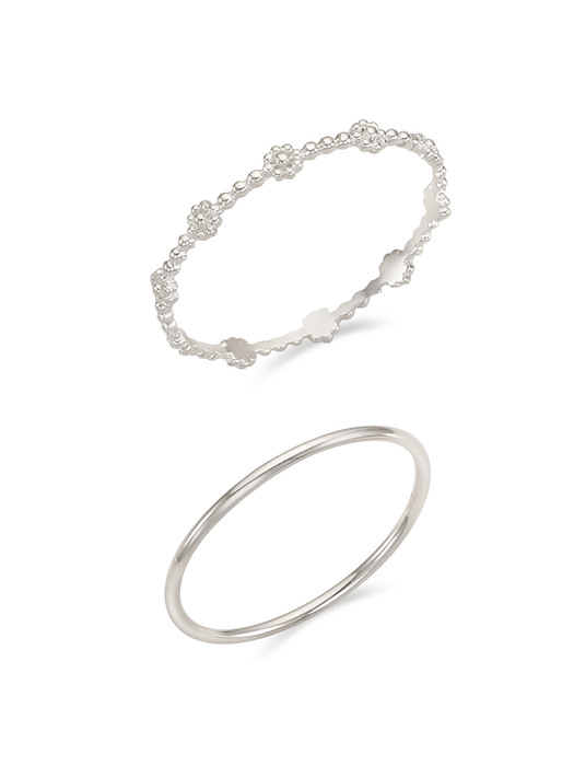 2SET [silver925]mini flower layered ring