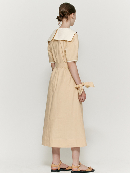 Sailor stitch dress - Butter beige