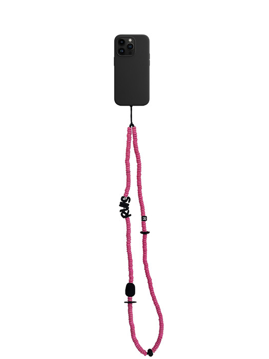 nature beads crossbody  phone strap pink