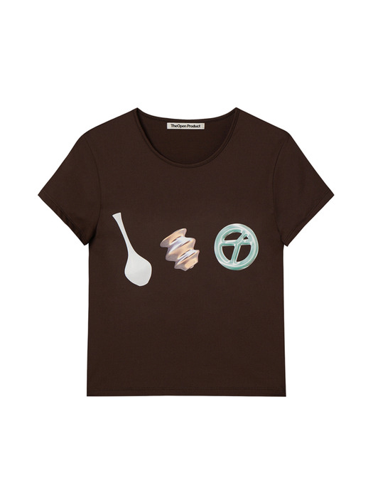 COLLECTOR BABY TEE, BROWN