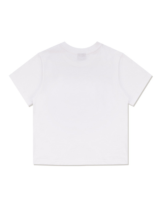 우먼즈 퍼피 로고 싱글 저지 반소매 티셔츠 화이트(FCD2TS520W)