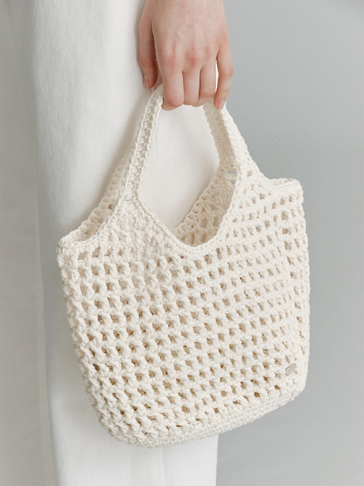 Knitted Tote Bag(Ivory)
