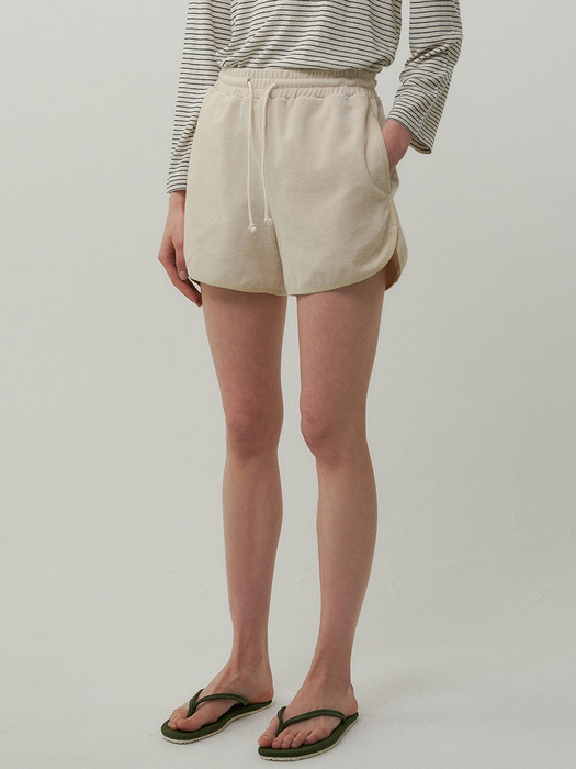 summer terry shorts (cream)