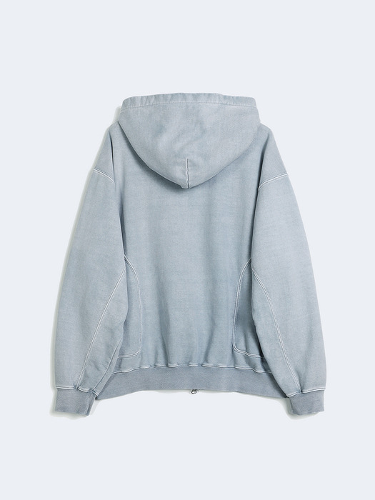 SUN DYED HOODIE ZIP-UP (GRAY)