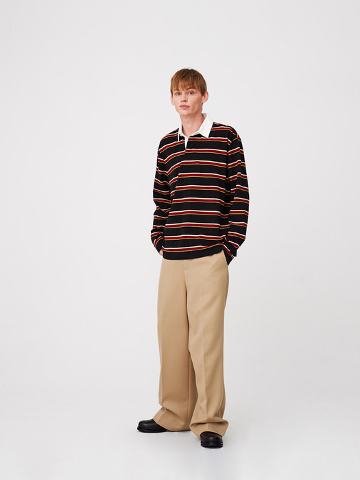 For men, Low Rise Wide Pants / Beige