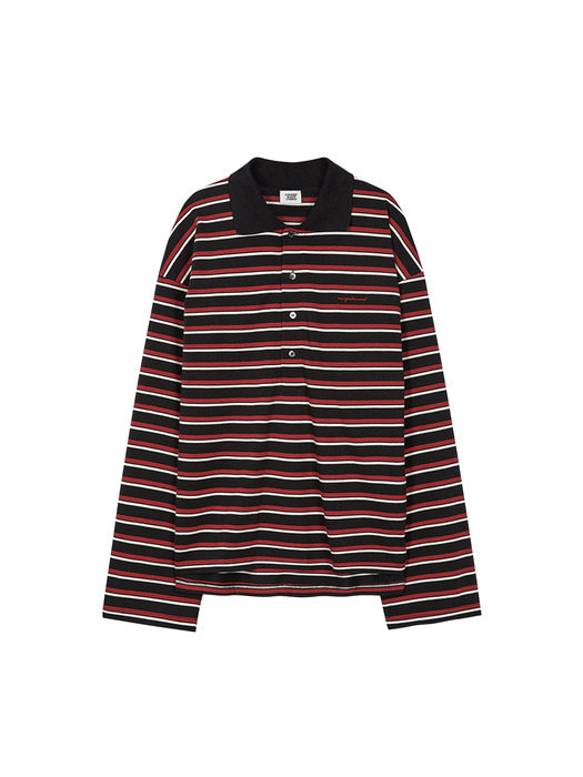 STRIPED POLO T-SHIRT_red stripe