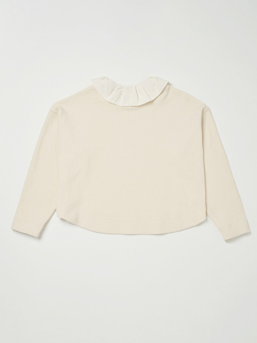 Via Cotton collar sweat shirt (Ivory)