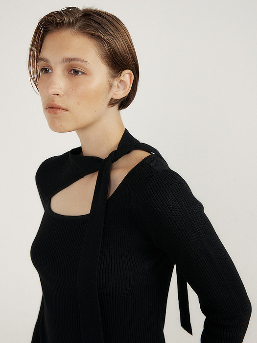 Neck Tie Knit(BLACK)