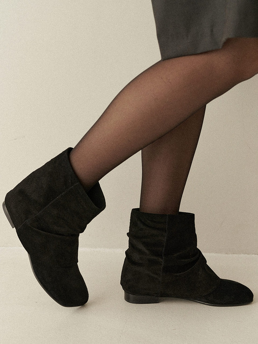Shirring Ankle Boots_3 Colors