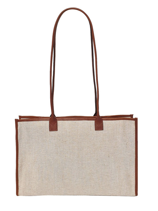 Daily Shopper Oblong (Leather & Canvas) Lsize / Brown