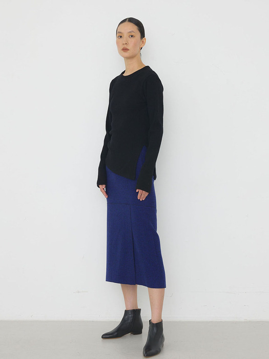 iconic wool skirt blue check