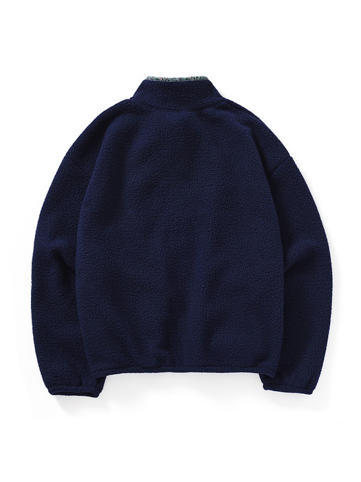 Half Zipup Fleece Anorak_Navy