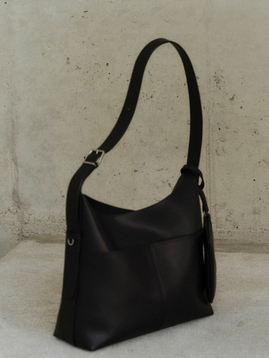 Two Pocket Hobo Bag Large Black