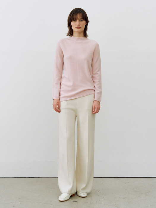 Cashmere 100% Wholegarment Long Sleeve Knit Pink