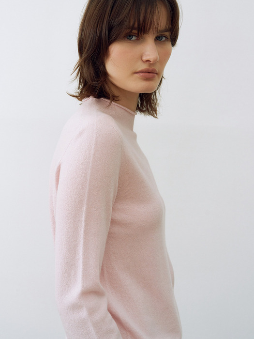 Cashmere 100% Wholegarment Long Sleeve Knit Pink