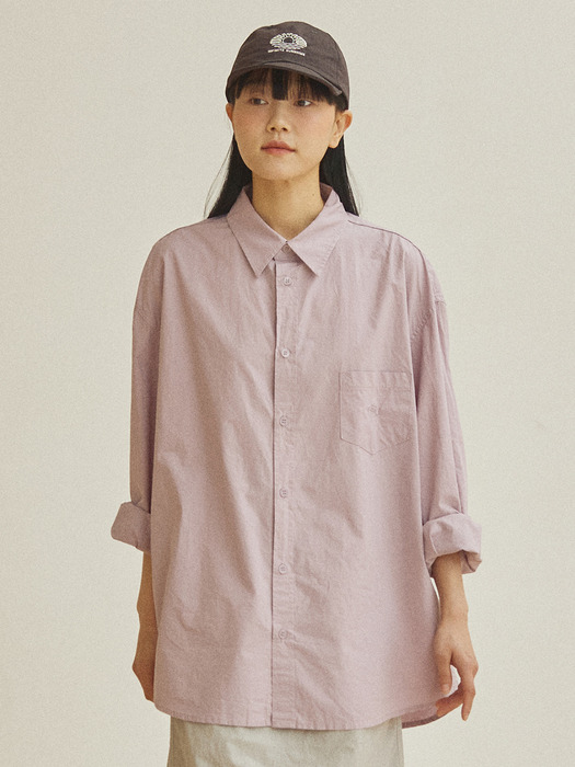 RELAXED COTTON SHIRT LILAC