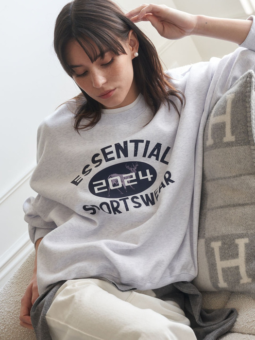 Essential sweatshirt_ White melange