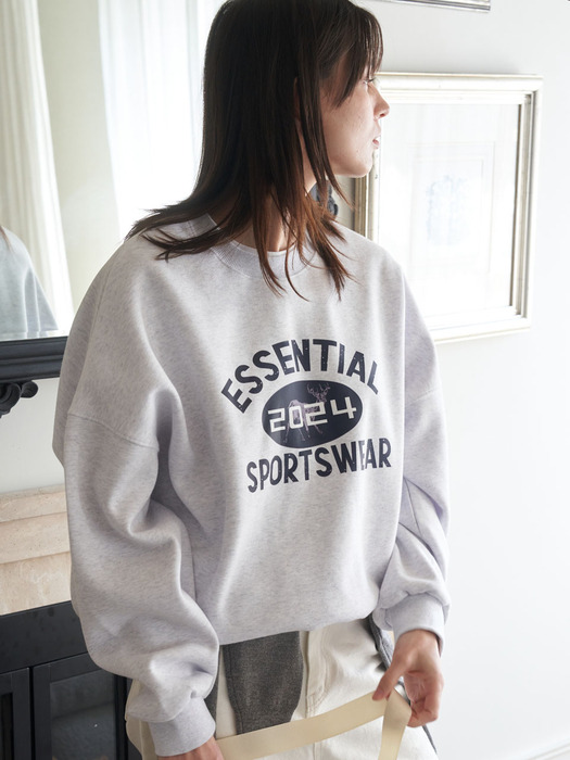 Essential sweatshirt_ White melange