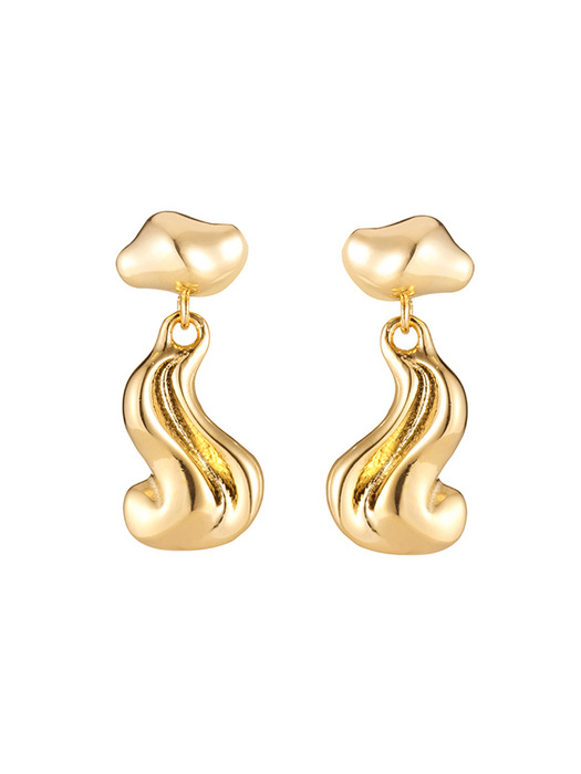 CURVED MATIERE EARRING_GOLD