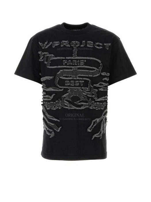 23FW 와이프로젝트  남성 파리 베스트 반팔 티셔츠 TS79S25 BLK Black BPG
