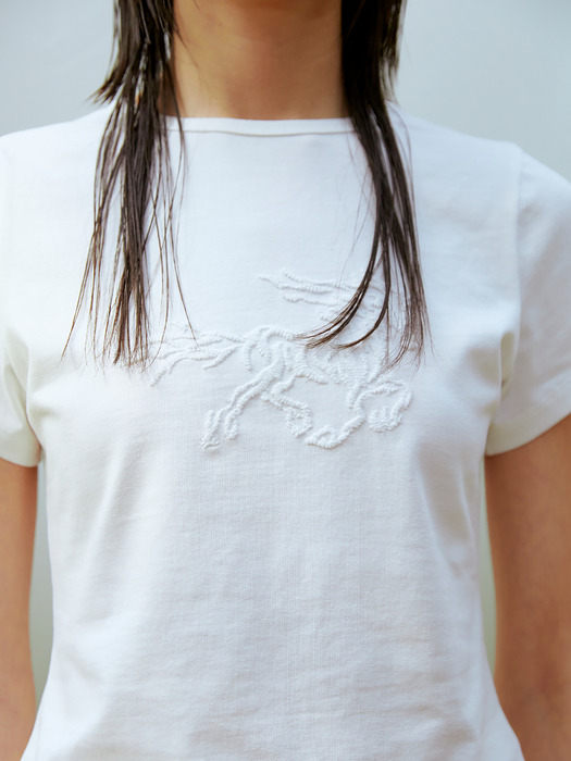 Horse Crop T-shirt (WHITE)