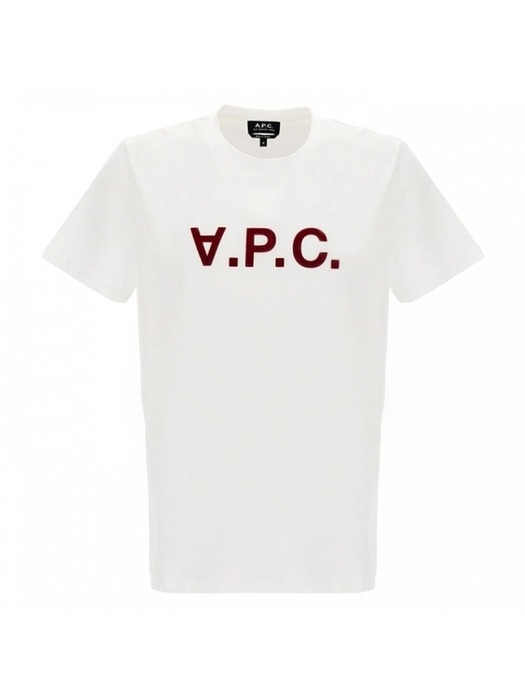 당일 VPC 벨벳 로고 티셔츠 COBQX TAB 24SS 화이트 H26943